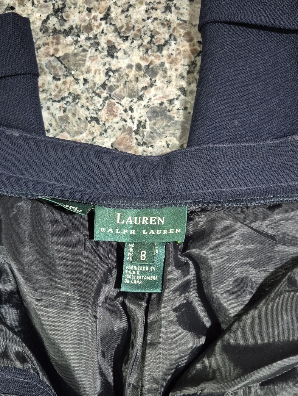 Ralph Lauren Women’s Navy Pleated Dress Trousers - Picture 4 of 4